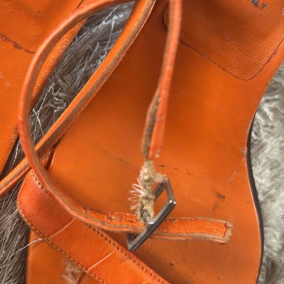 Versace 90s Vintage glass Heel open toe strappy sandals Designer crocodile y2k - Picture 10 of 10